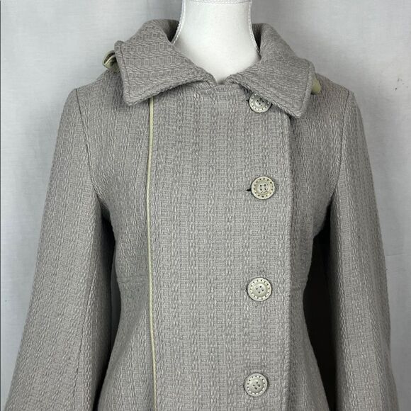 Vintage Mackage Wool Gray Button Up Coat with Bell Sleeves - Picture 2 of 15
